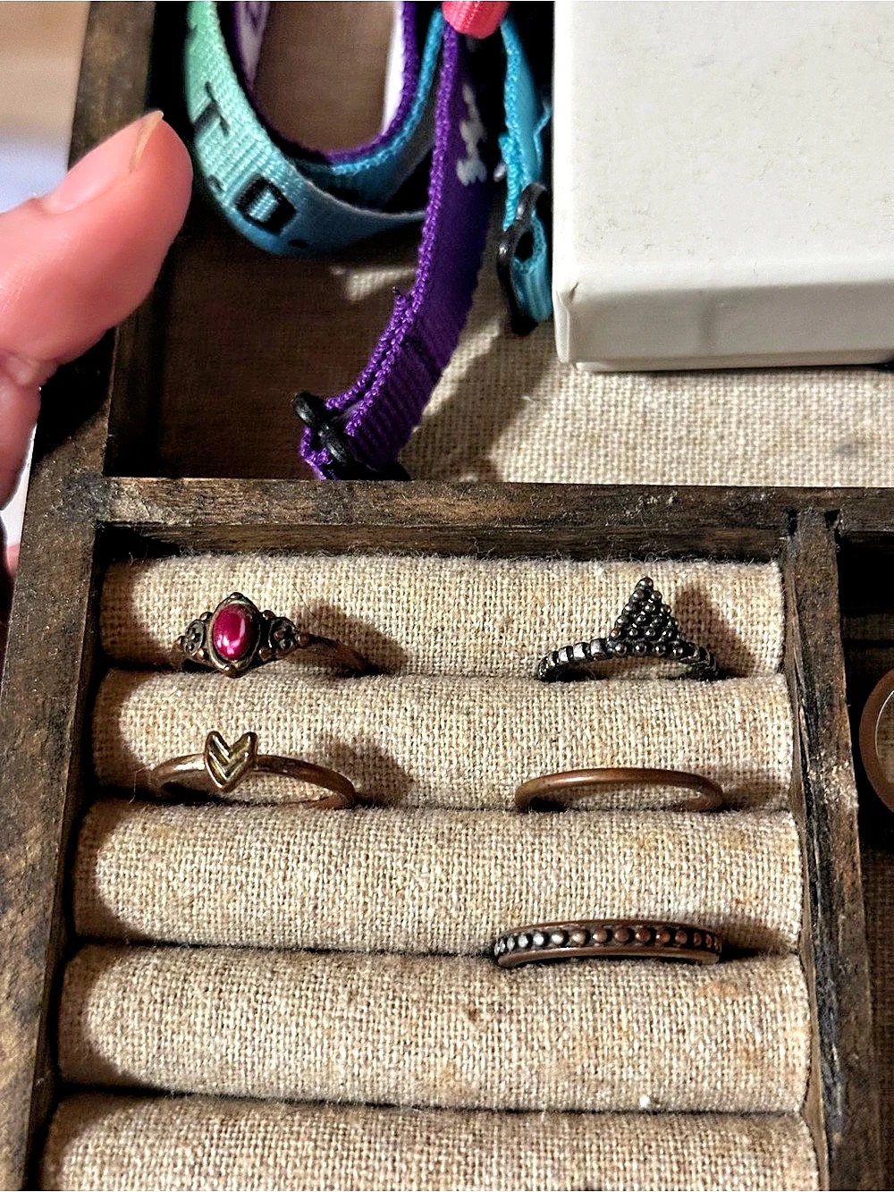 Ring Set in Silver & Pink Like New